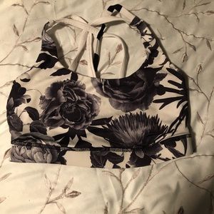Lululemon sports bra floral black and white